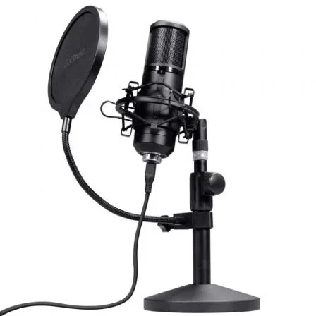 Trust Gaming Micrófono Streaming Gaming GXT 269 Emita II 25769 USB Negro con Soporte de Mesa, Filtros y Cable Trust Gaming Micrófono Streaming Gaming GXT 269 Emita II 25769 USB Negro con Soporte de Mesa, Filtros y Cable
